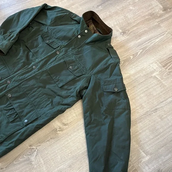Eddie Bauer Waxed Cotton The Eddie Field Barn Coat Jacket in Army Green Men's XL - Picture 14 of 16